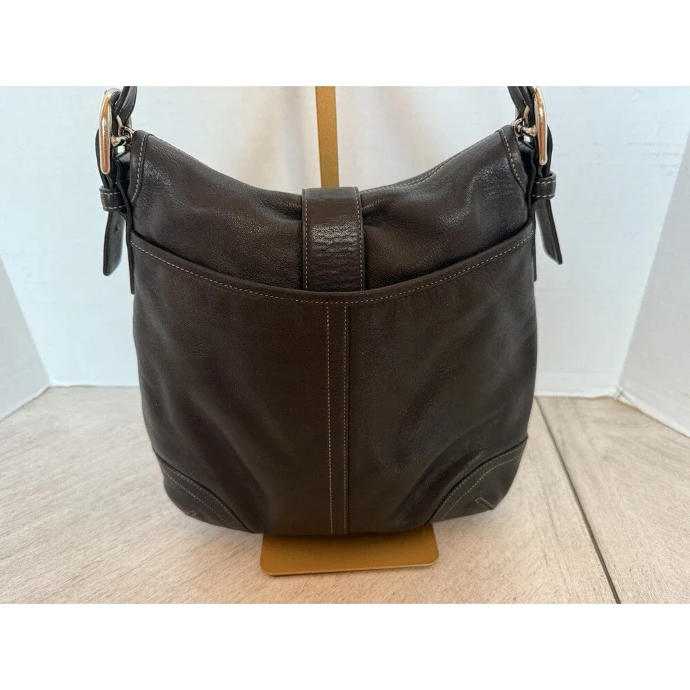 Coach Vintage 9480 Soho Flap Crossbody Black Leather Shoulder Hobo Y2K Cleaned - Picture 4 of 16